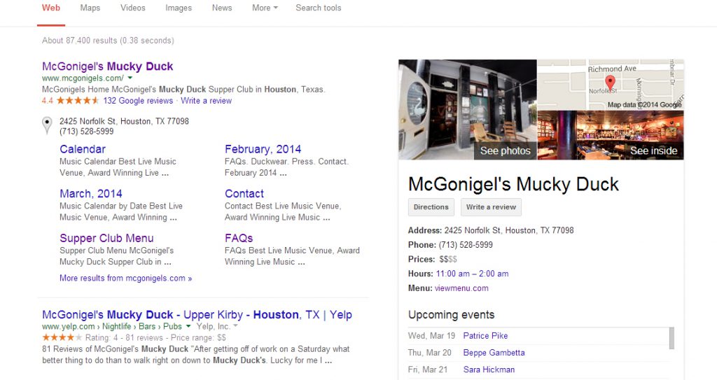 MCGONIGELS MUCKY DUCK SEARCH RESULTS