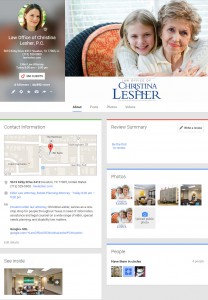 Lesher Law Google My Business Plus Page